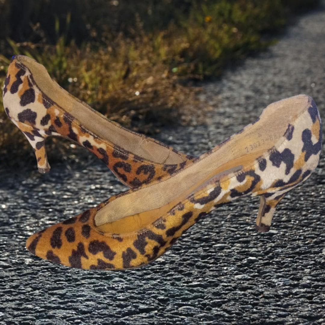 wild pair size 6 leopard print heels - chic & stylish - great condition!