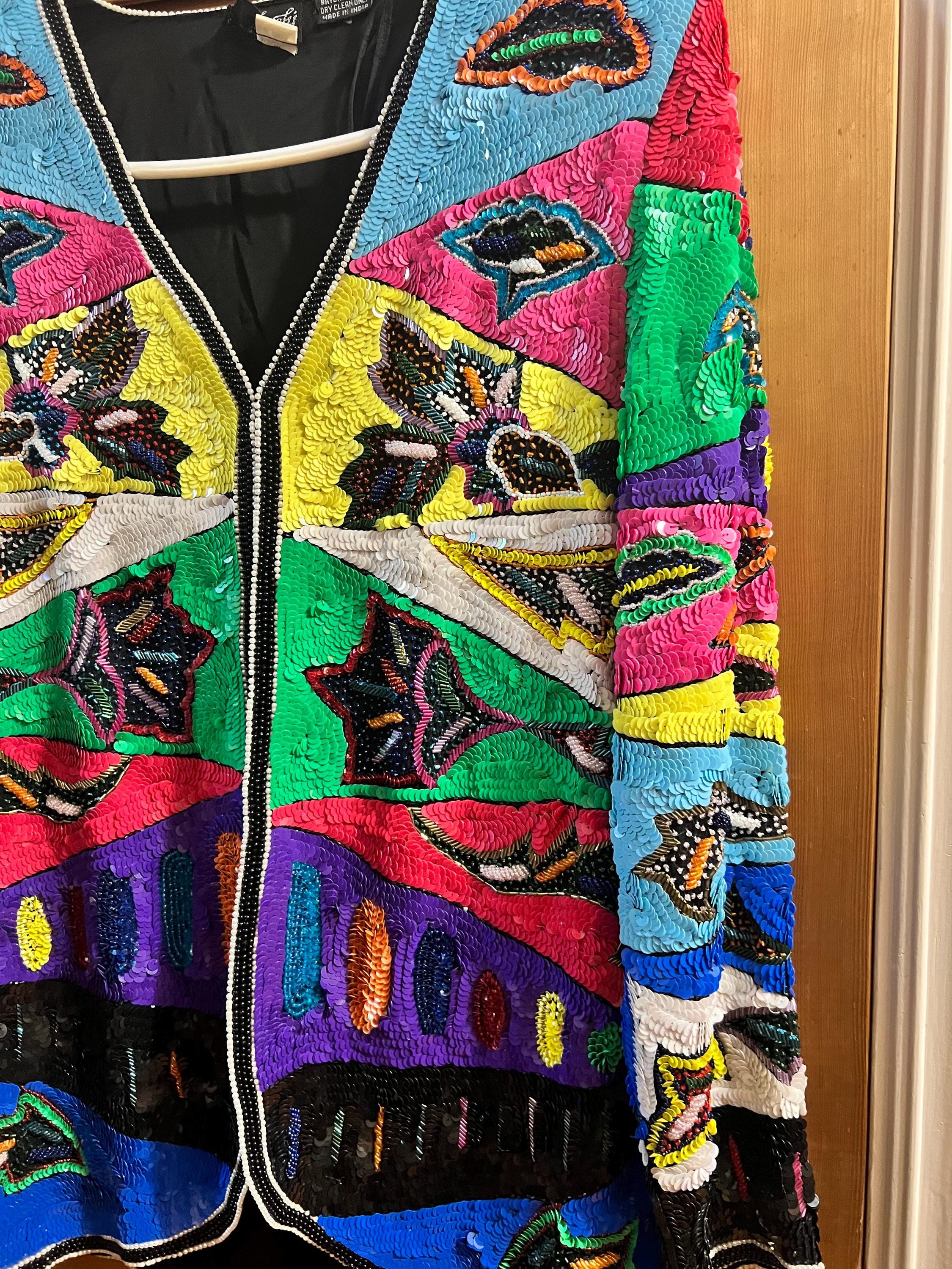 1980's 1990's Sequins Evening Jacket Tag still on