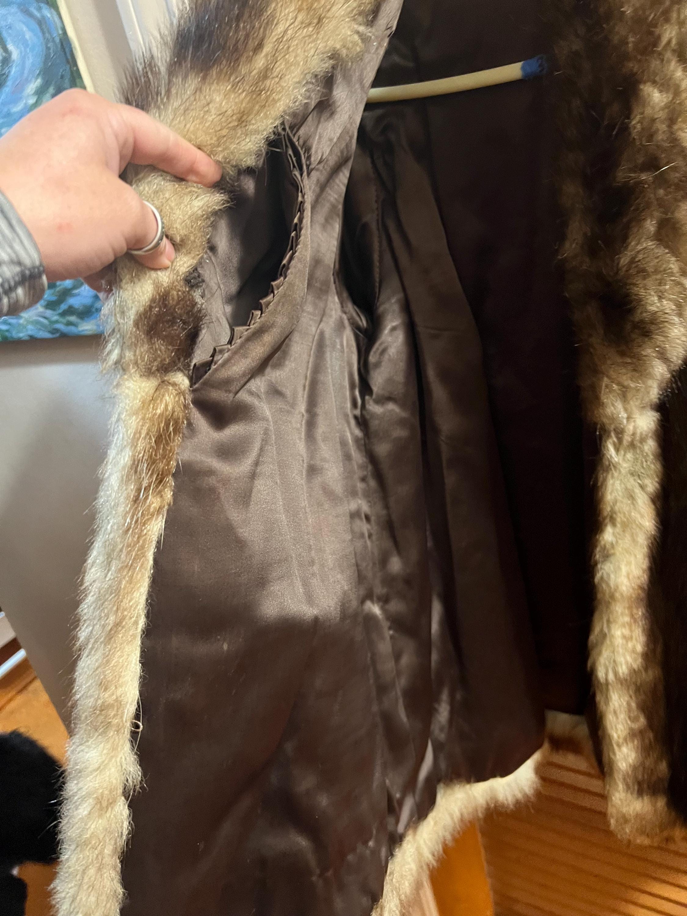 Brown Possible Raccoon Fur Coat