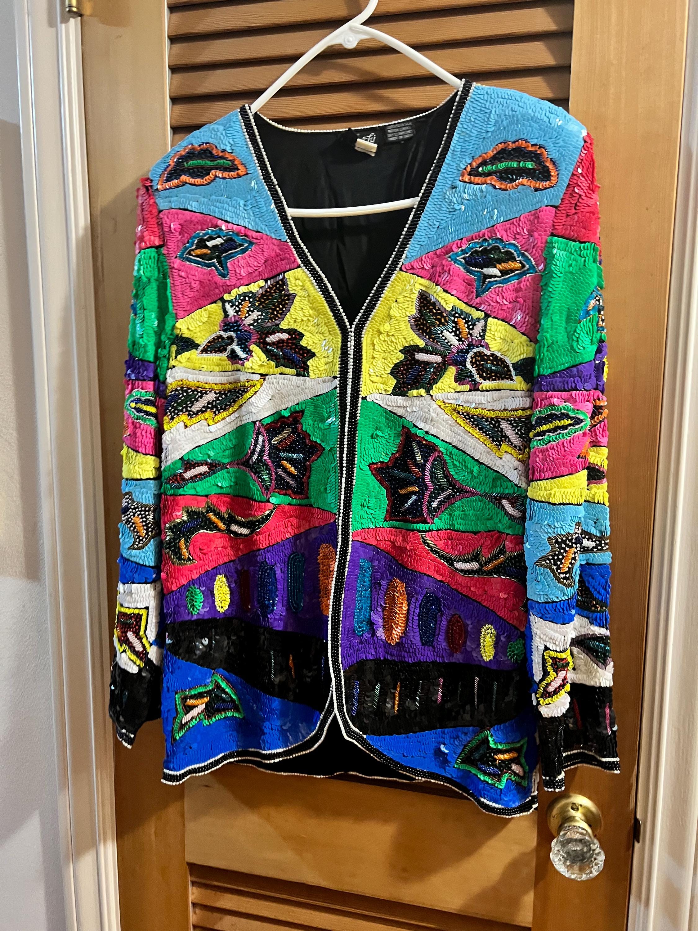 1980's 1990's Sequins Evening Jacket Tag still on