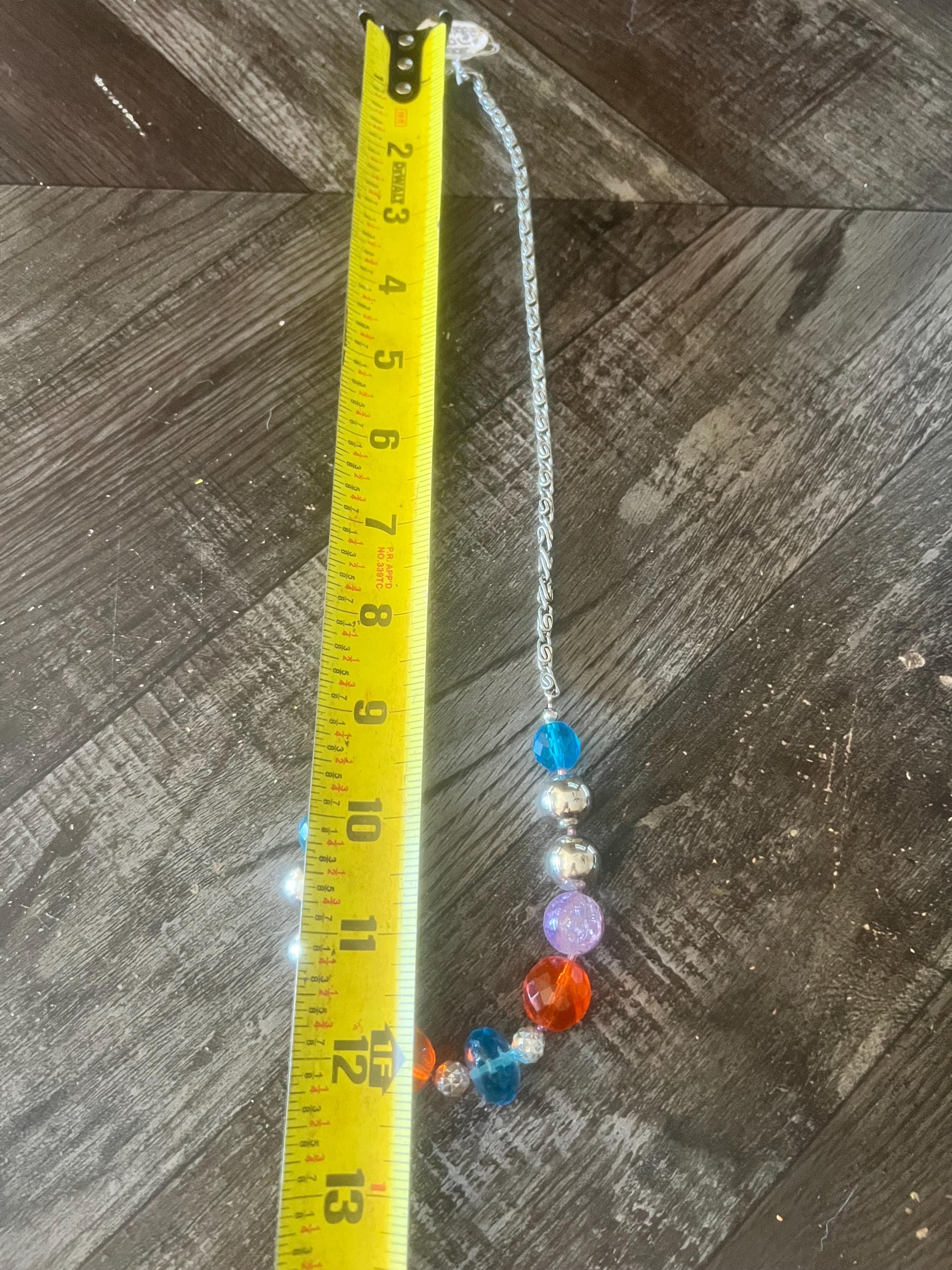 Handmade Beaded Necklace Colorful Glass and Silver Tone Beads Bright & Fun Jewelry