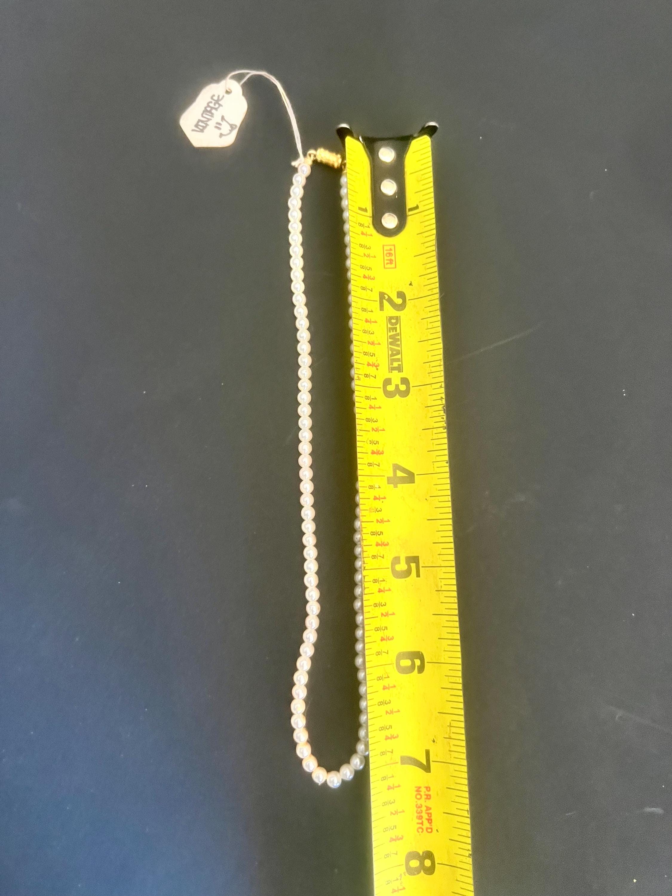 Faux Pearl Choker Necklace – Classic Single Strand – Gold Tone Clasp Vintage