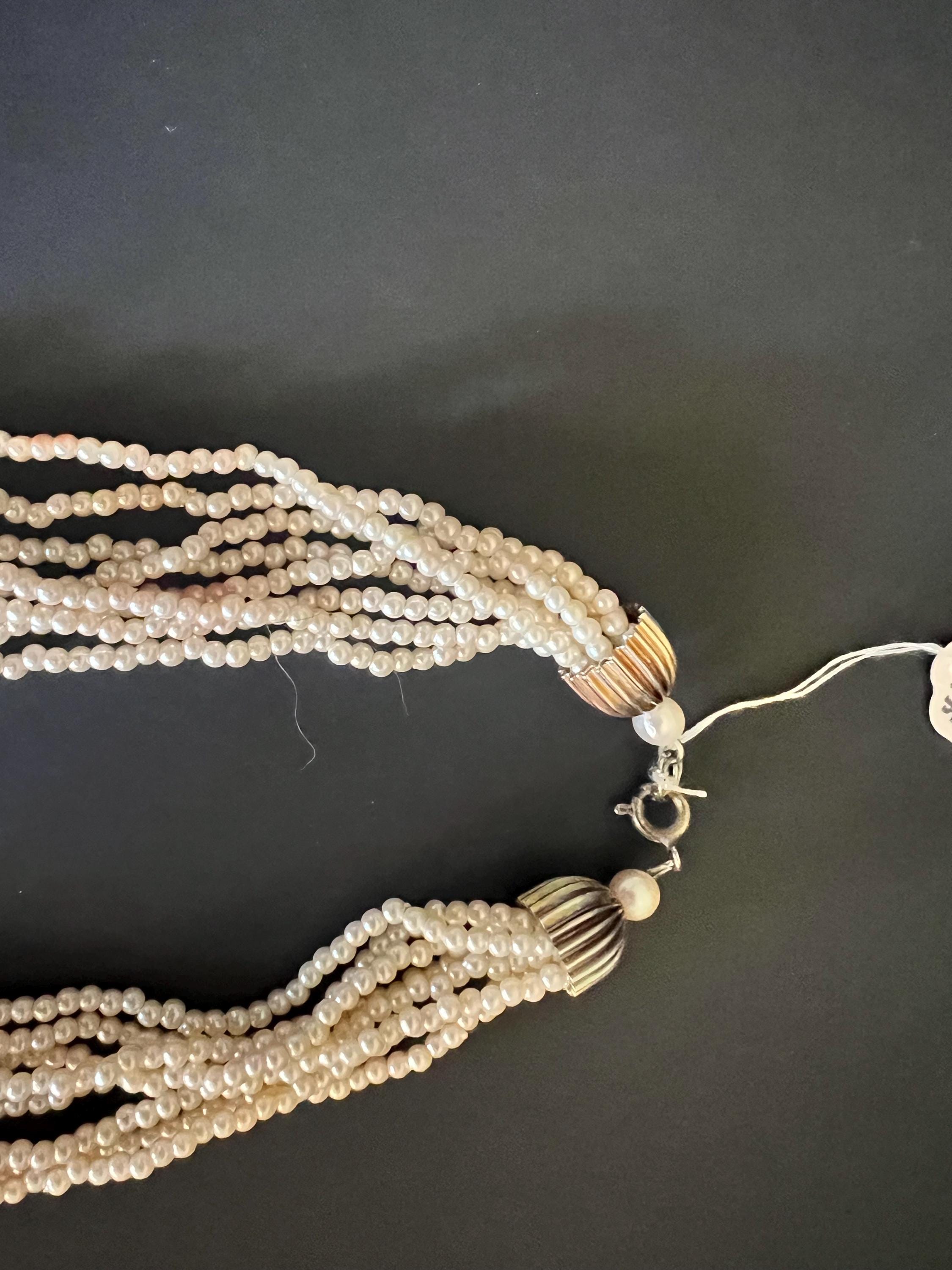 Multi-Strand Faux Pearl Statement Necklace Vintage