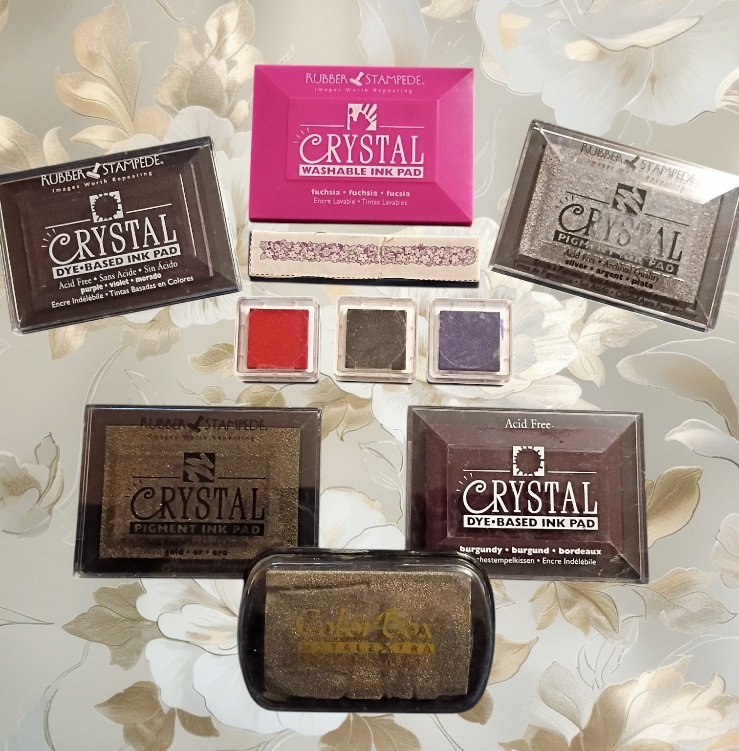 Rubber Stamp Ink Pads – Crystal & Rubber Stampede Pigment & Dye-Based Lot of 9