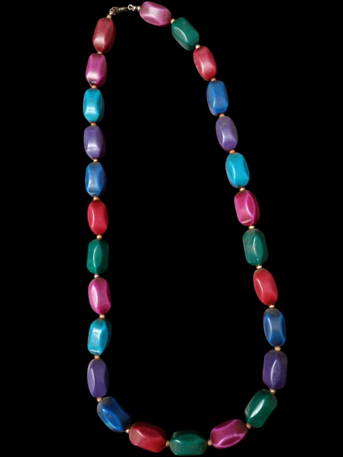 Lot of 7 chunky bead necklaces – bold colorful statement...