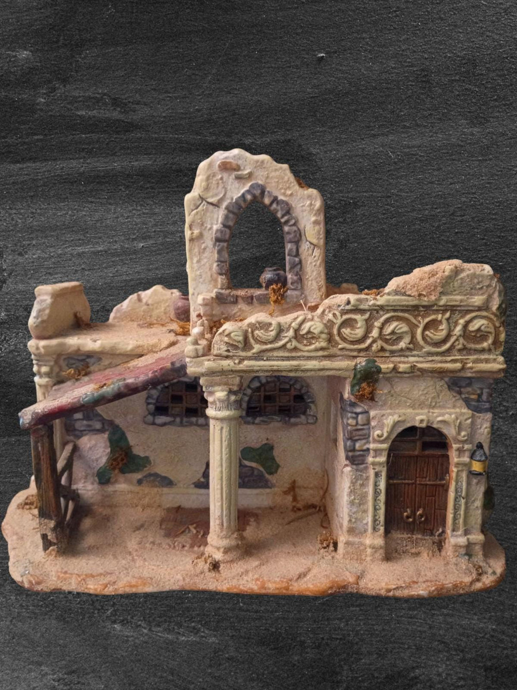 Noel bethlehem village building figurine hand painted ceramic – middle...