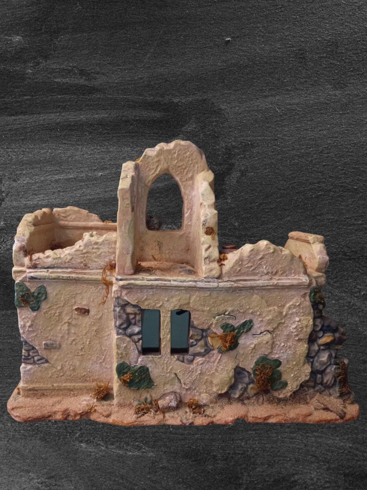 Noel bethlehem village building figurine hand painted ceramic – middle...