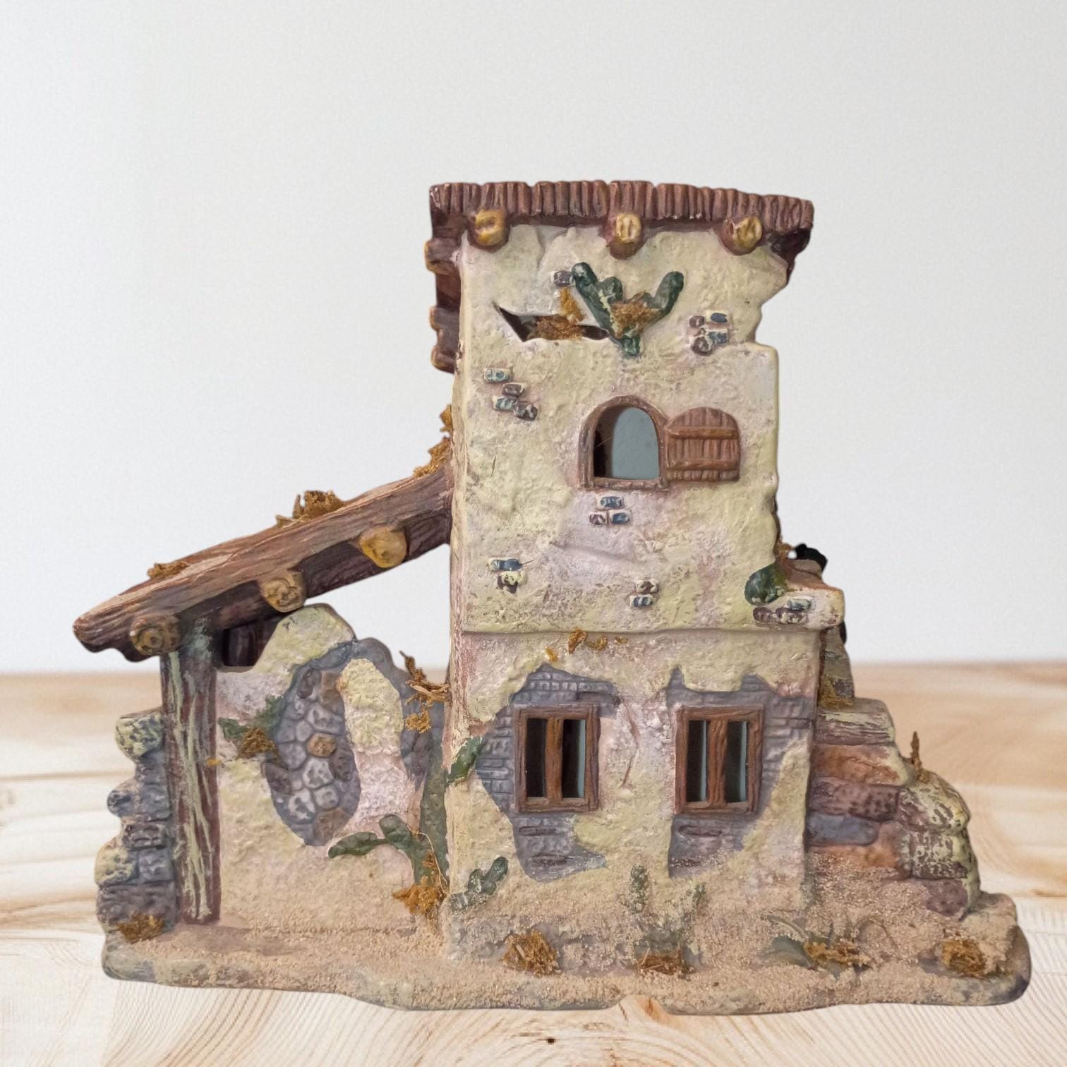 Noel hand-painted ceramic mediterranean village house – rustic farmhouse...