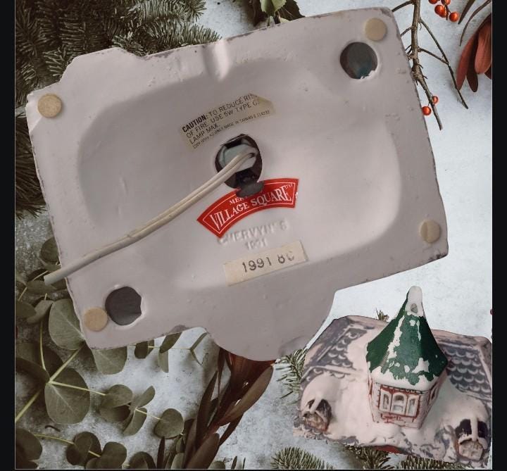 Lighted christmas house mervyn’s village christmas bank building –...