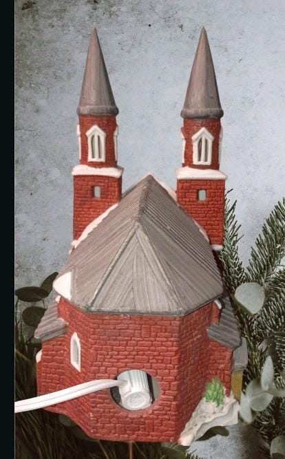 Department 56 abbey dickens’ village series 1987 lighted building church