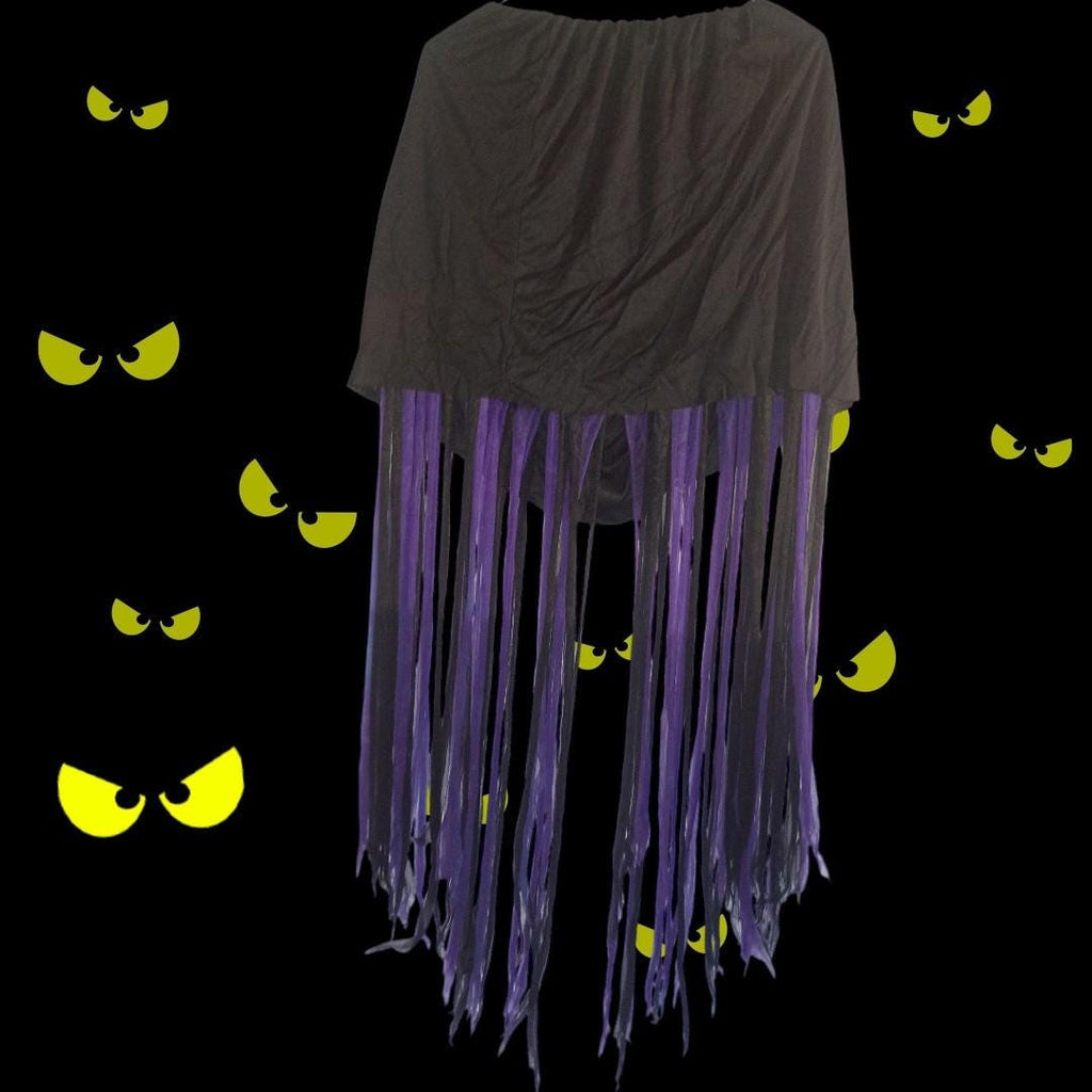 Halloween costume purple velvet cape & fringe skirt 2-pc gothic witch...