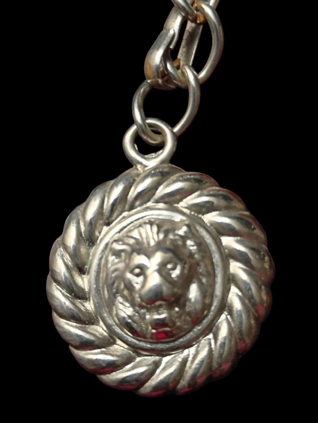 Necklace lot 4 unique pendants lion medallion, antique car, pig caesars pal...