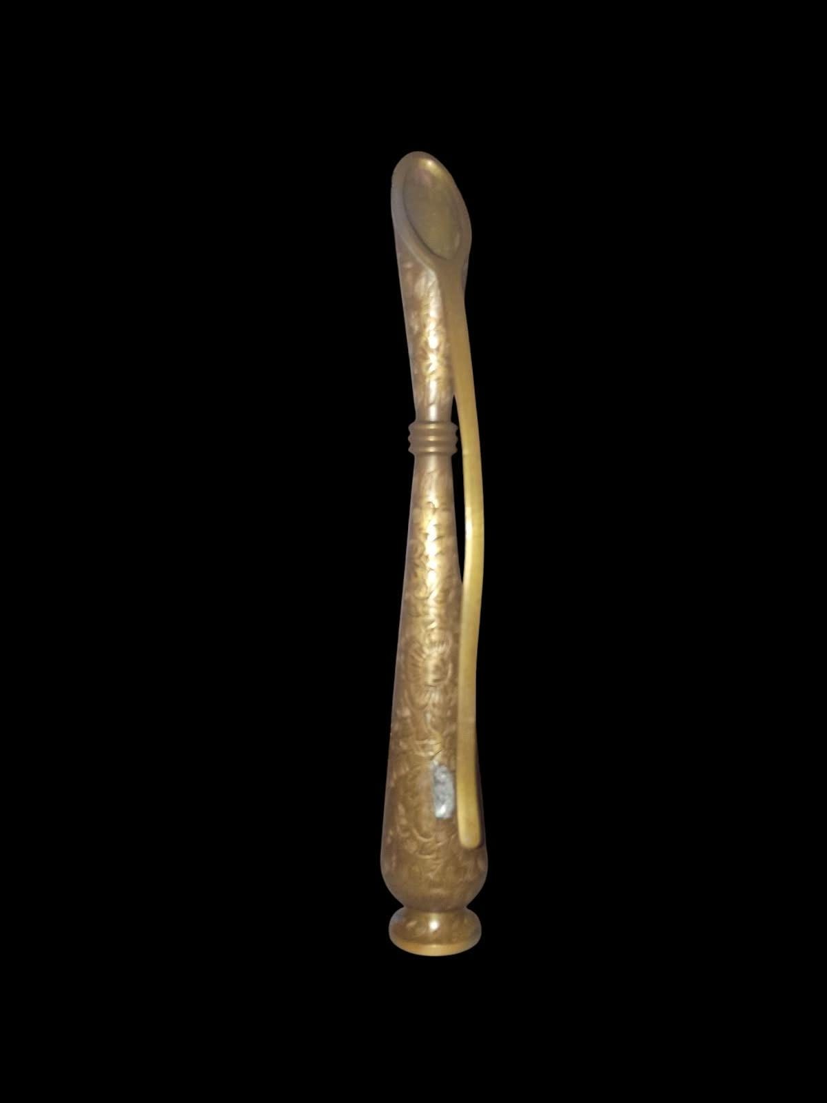 Hand-etched brass rosewater sprinkler – middle eastern decor – 9” tall