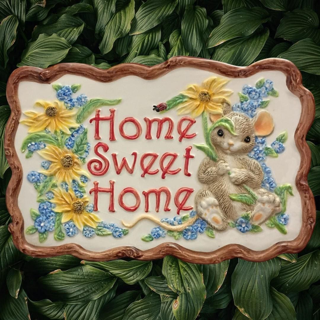 Charming tails home sweet home plaque – leaf & acorn club exclusive – limited...