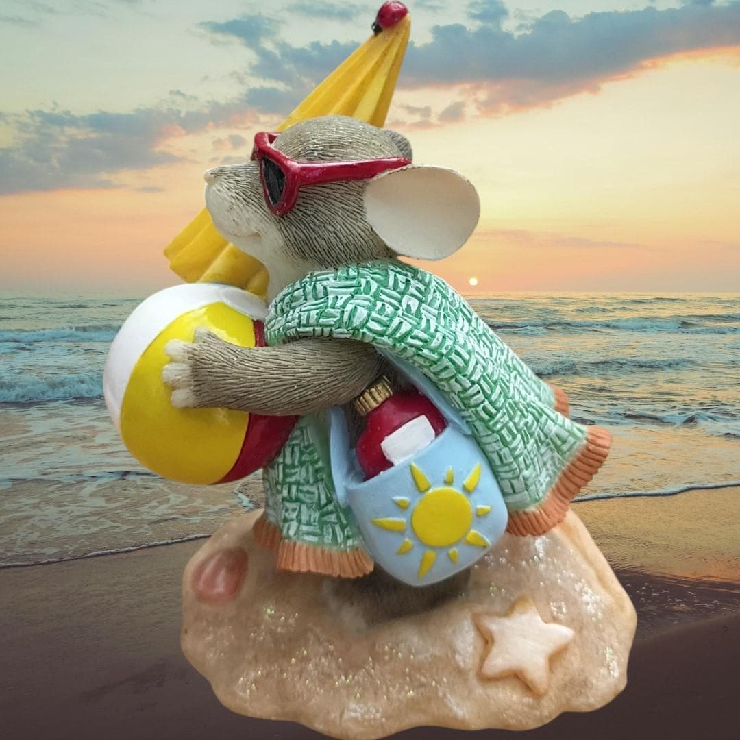 Charming tails 83/107 “headin’ for the beach” fitz and floyd summer figurine...