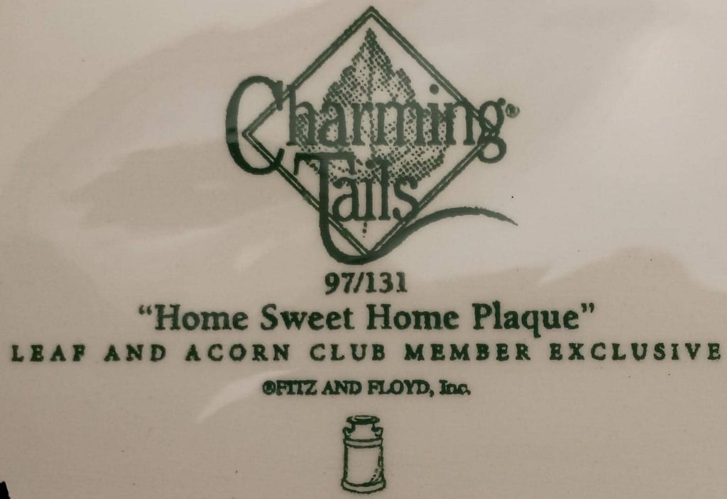 Charming tails home sweet home plaque – leaf & acorn club exclusive – limited...