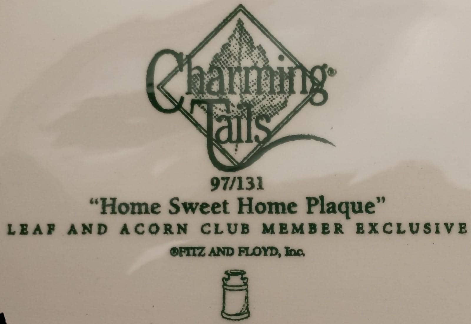 Charming tails home sweet home plaque – leaf & acorn club exclusive – limited...