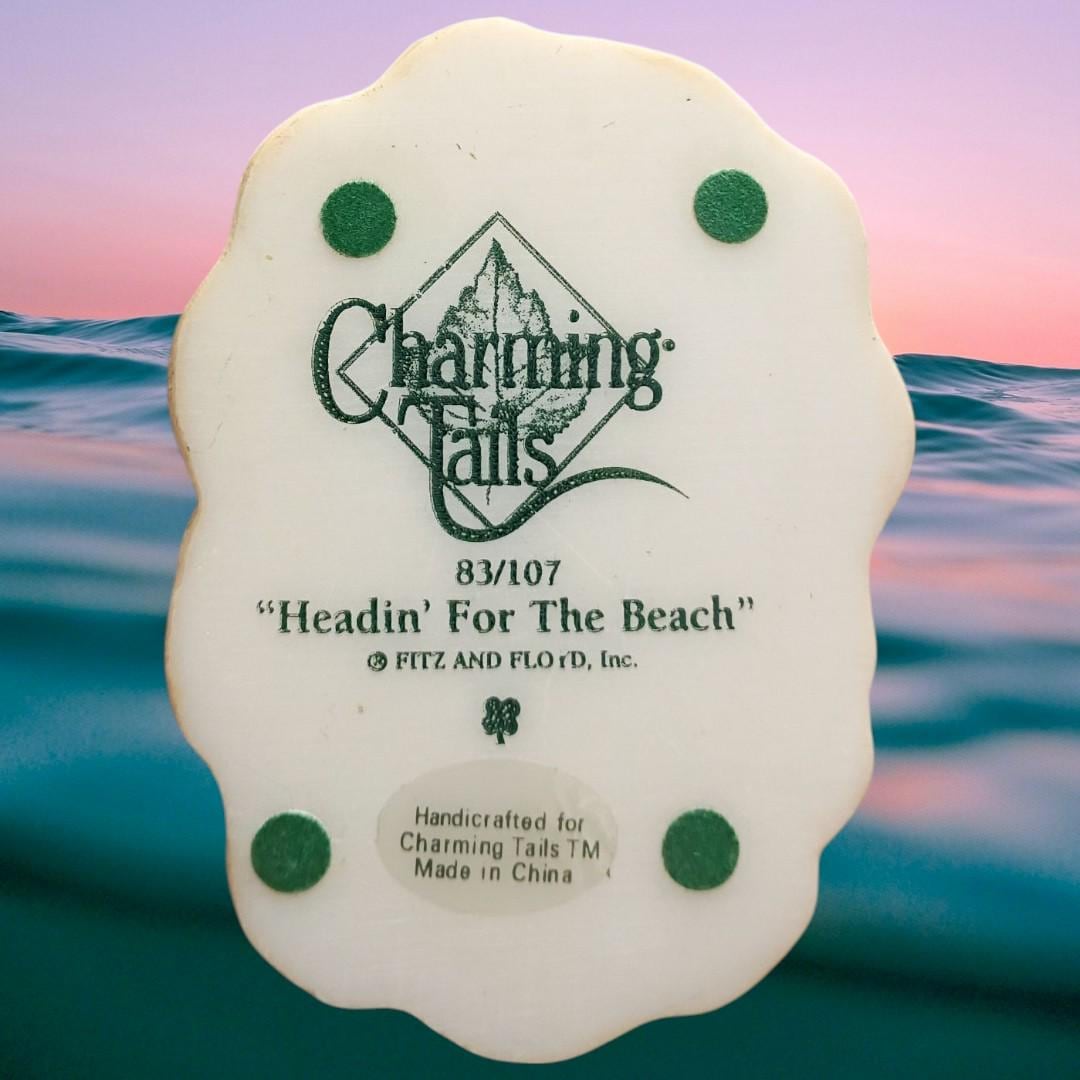 Charming tails 83/107 “headin’ for the beach” fitz and floyd summer figurine...
