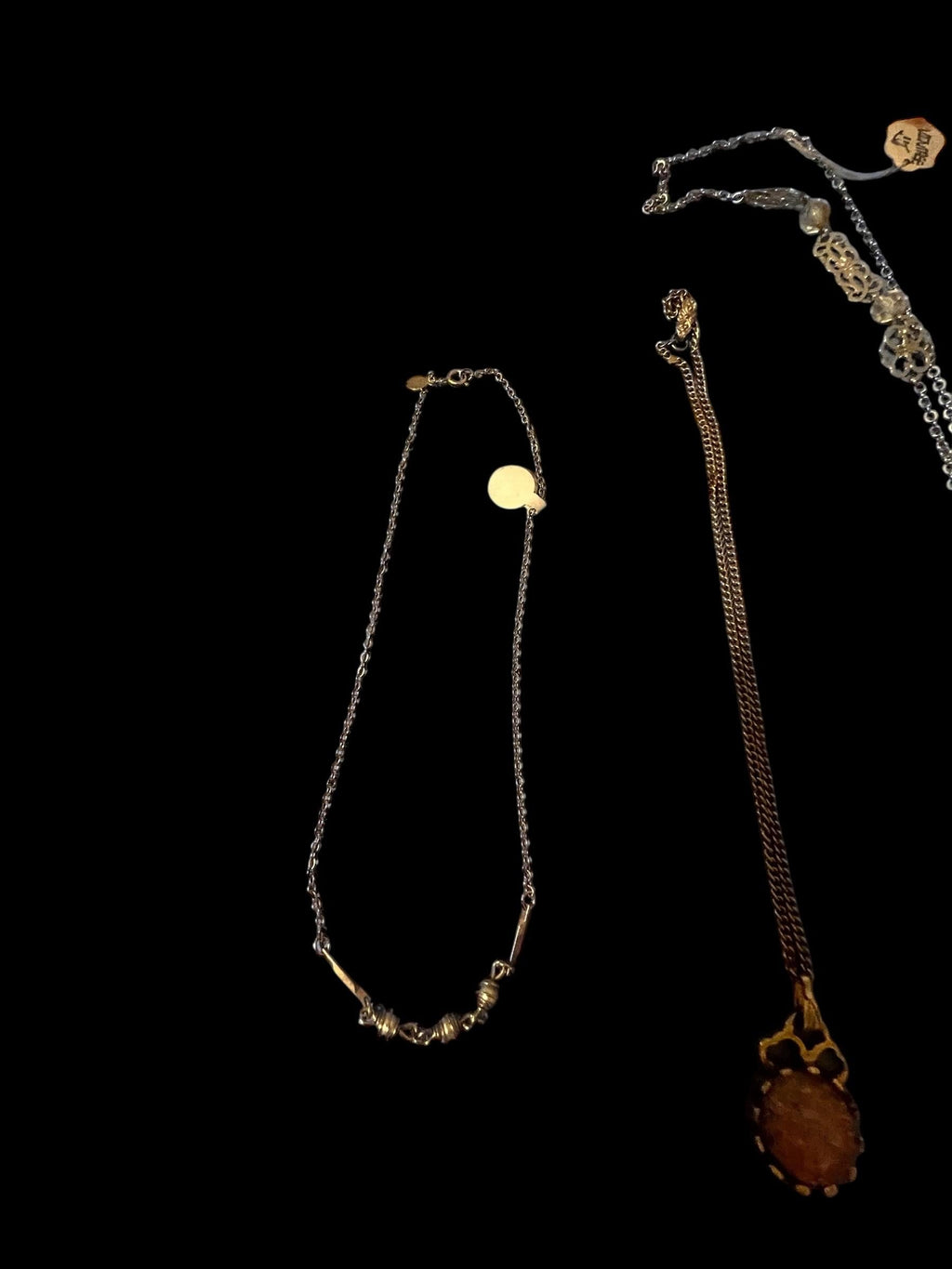 Lot of 3 Fashion Necklaces – Mixed Chain Jewelry Set with Pendant & Beaded Accents