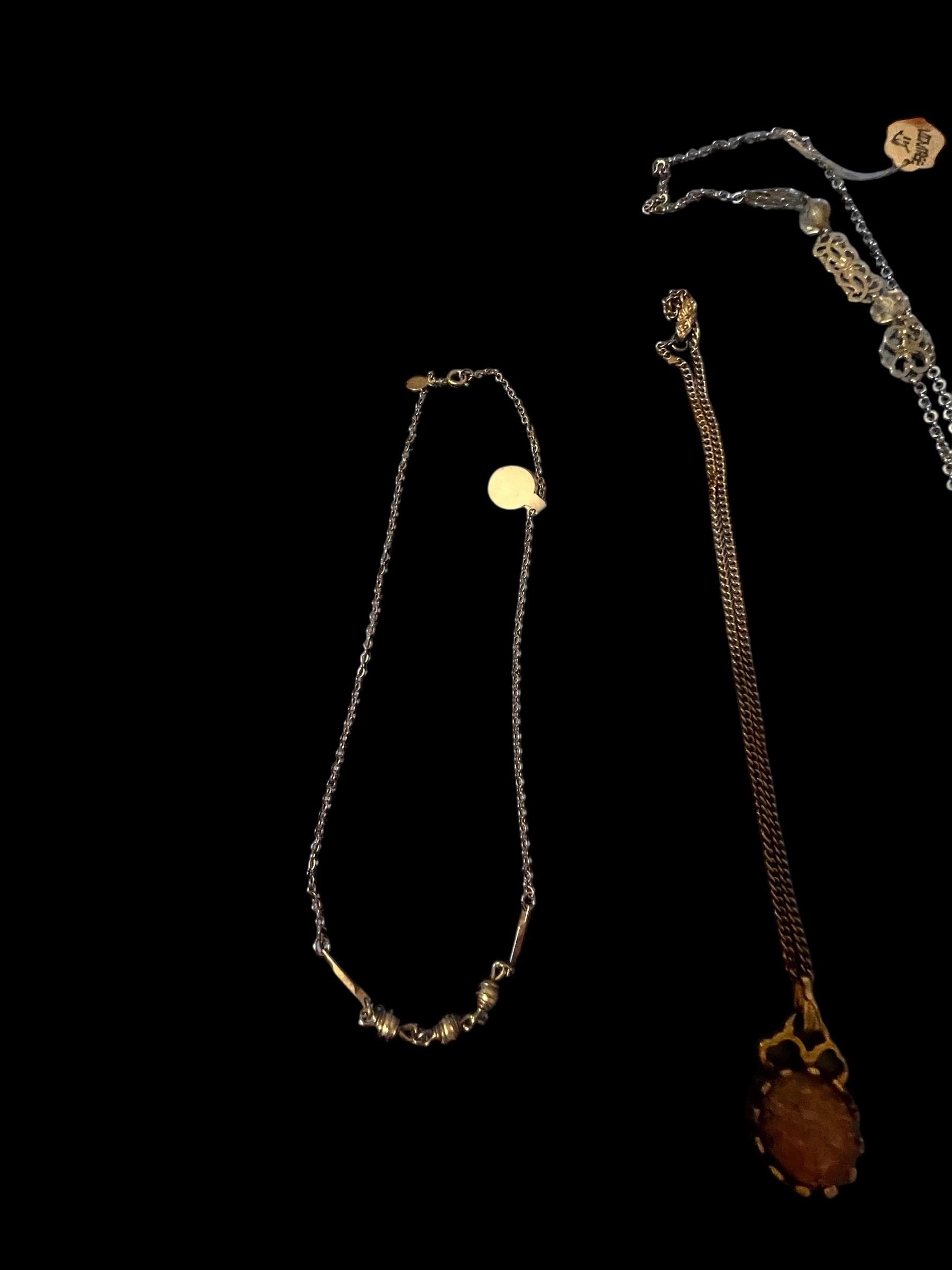 Lot of 3 Fashion Necklaces – Mixed Chain Jewelry Set with Pendant & Beaded Accents