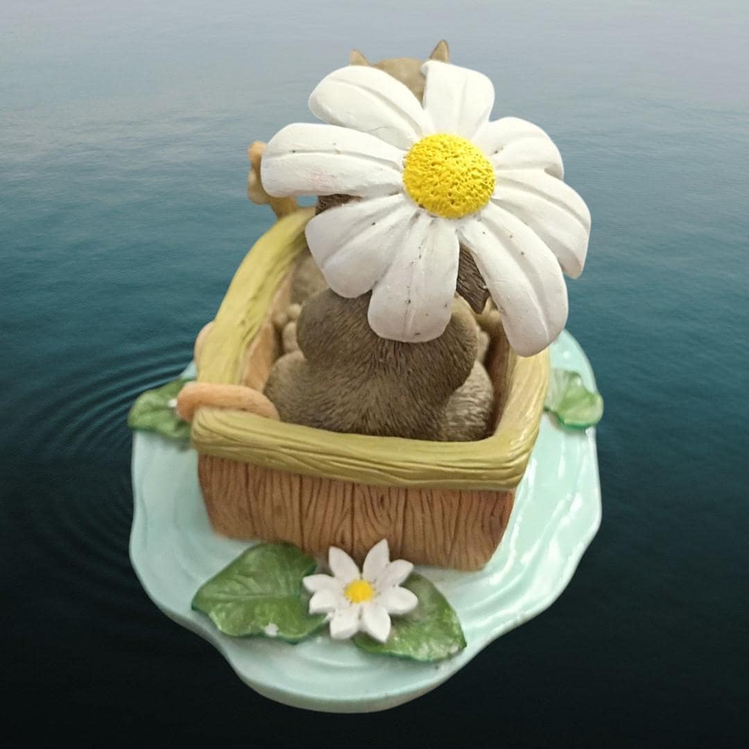 Charming tails 83/801 row boat romance fitz and floyd figurine rare collectible