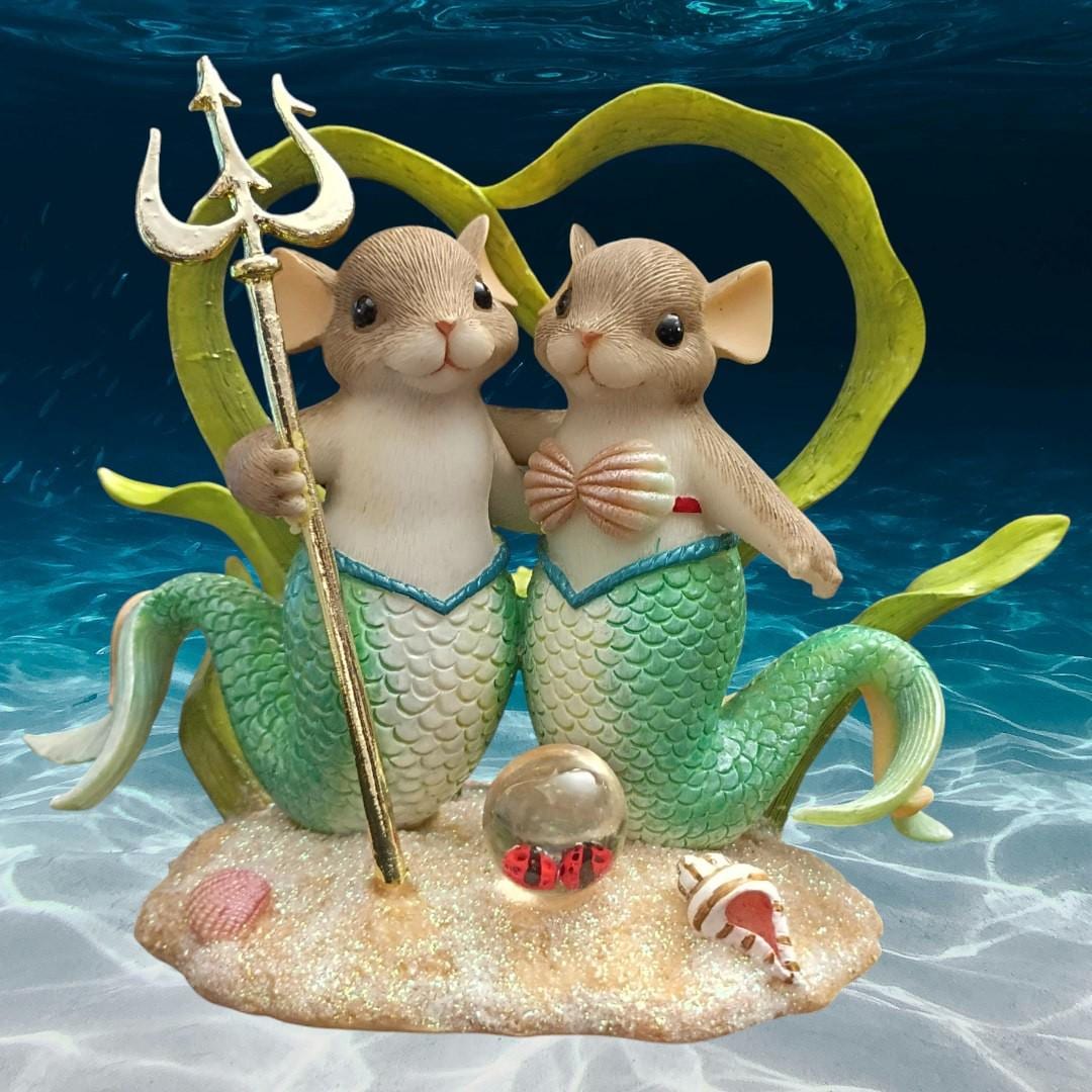 Charming tails "an ocean of love" 89/265 mermaid mice figurine fitz &...
