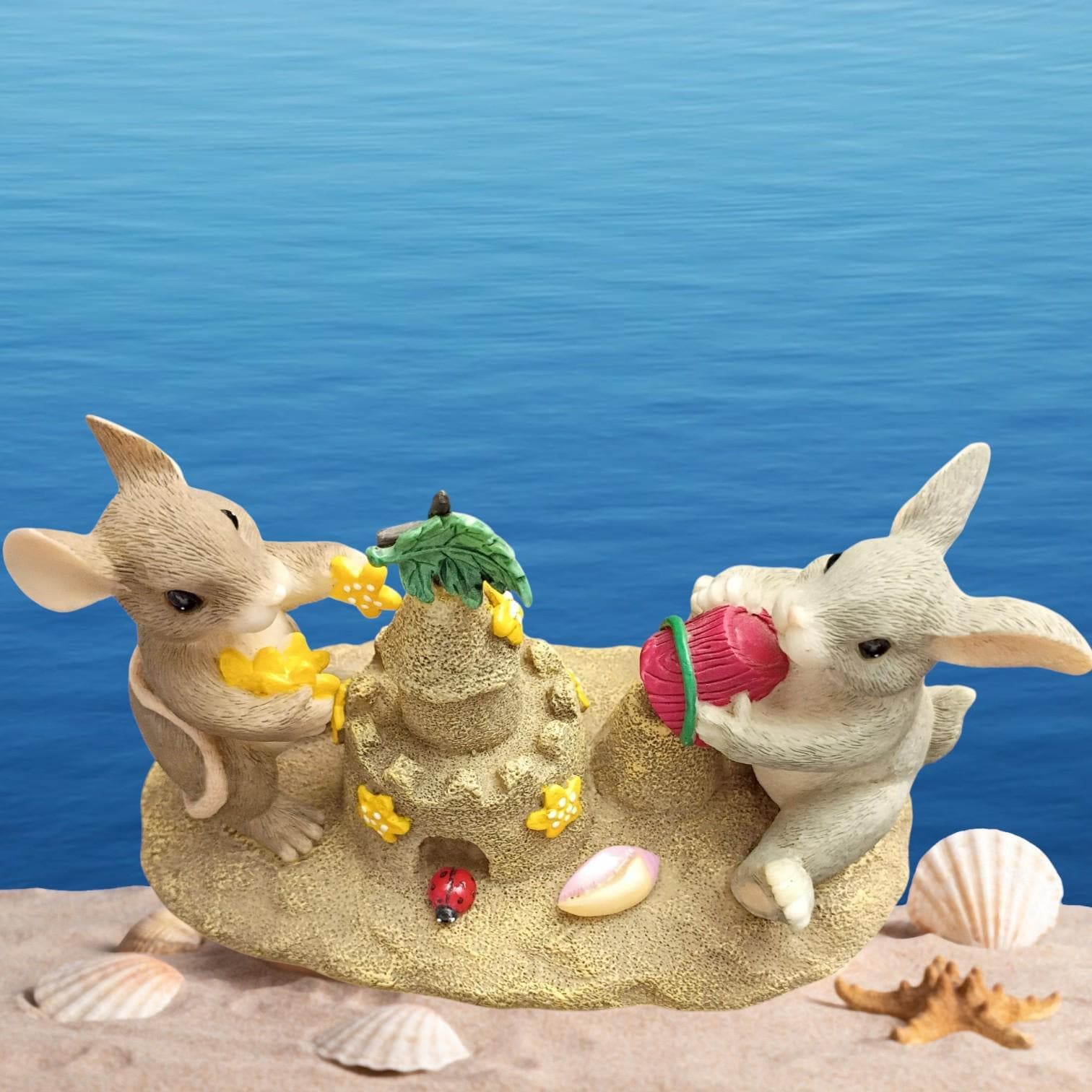 Charming tails 83/802 “building castles” fitz & floyd figurine sandcastle mice
