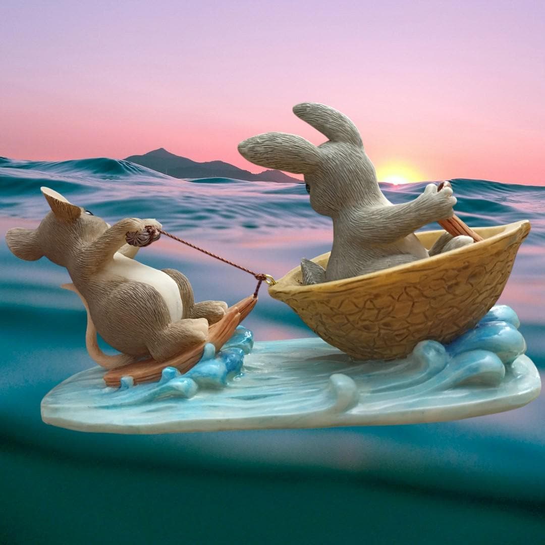 Charming tails 83/803 “a day at the lake” figurine by fitz & floyd – retired...