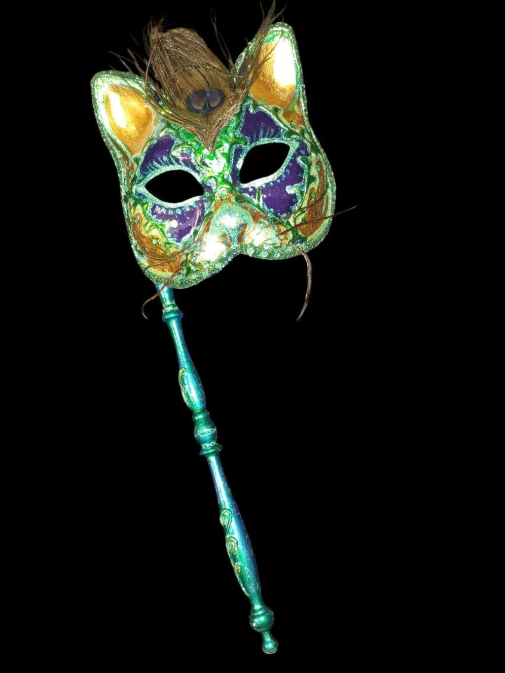 Handmade hooded cloak & cat mask – velvet beaded detail – costume set...