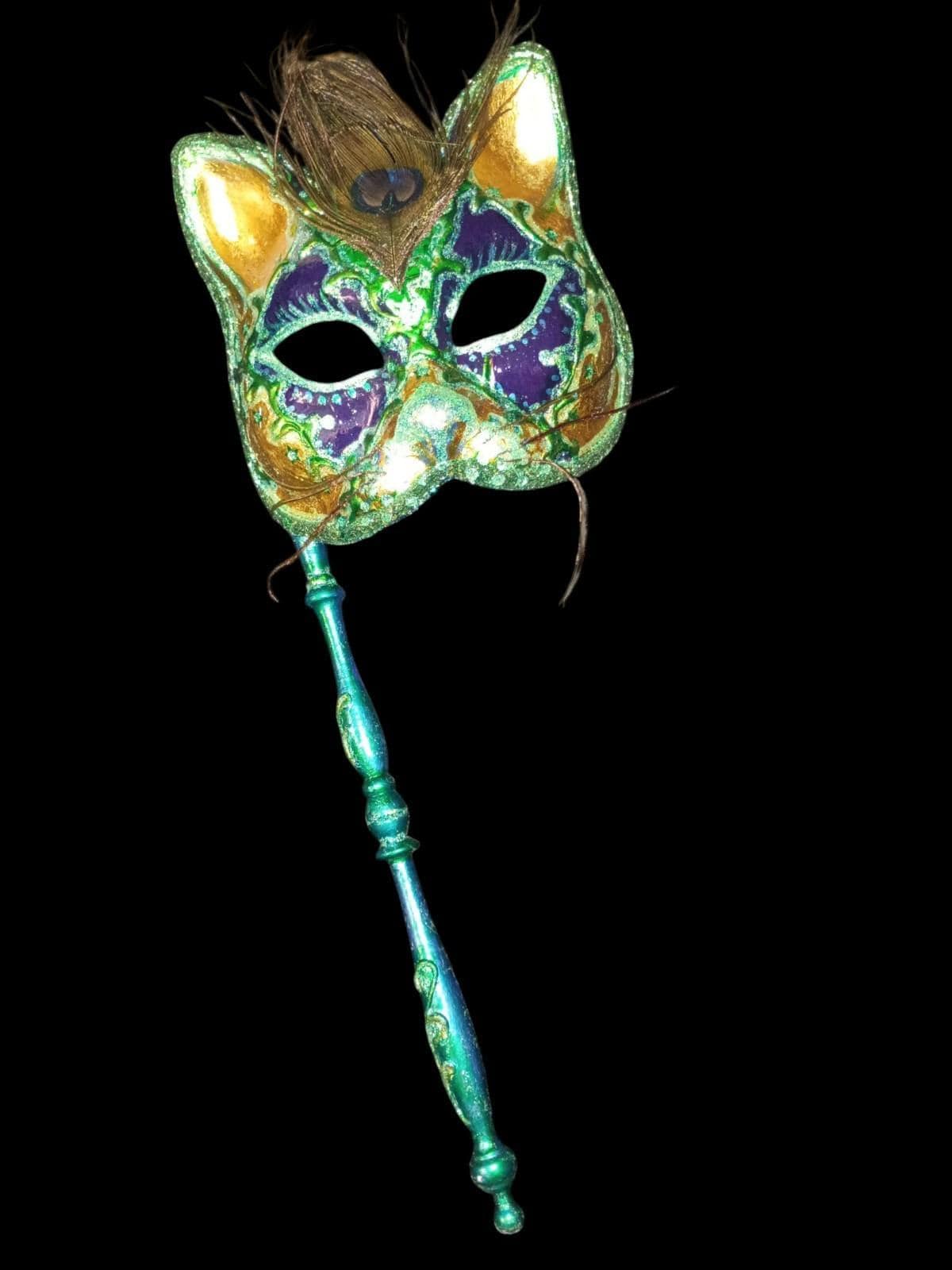 Handmade hooded cloak & cat mask – velvet beaded detail – costume set...