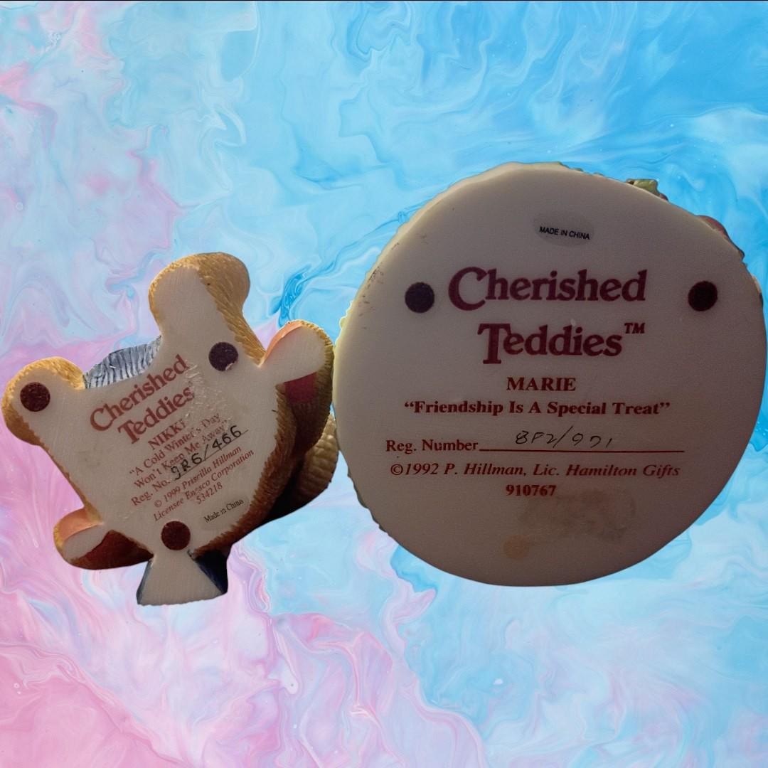Cherished teddies figurines 2-piece set – “marie” friendship is a special treat