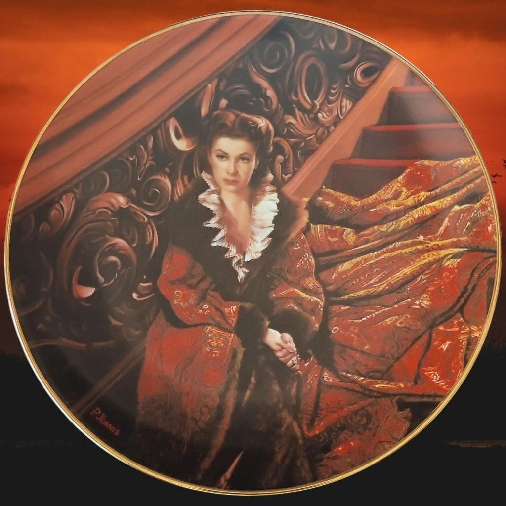 1991 gone with the wind collector plate "waiting for rhett" by paul jennis –...