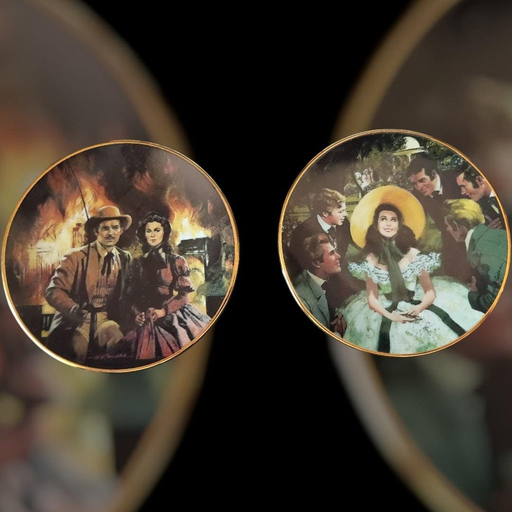 Gone with the wind collector mini plate set (scarlett & rhett) limited...