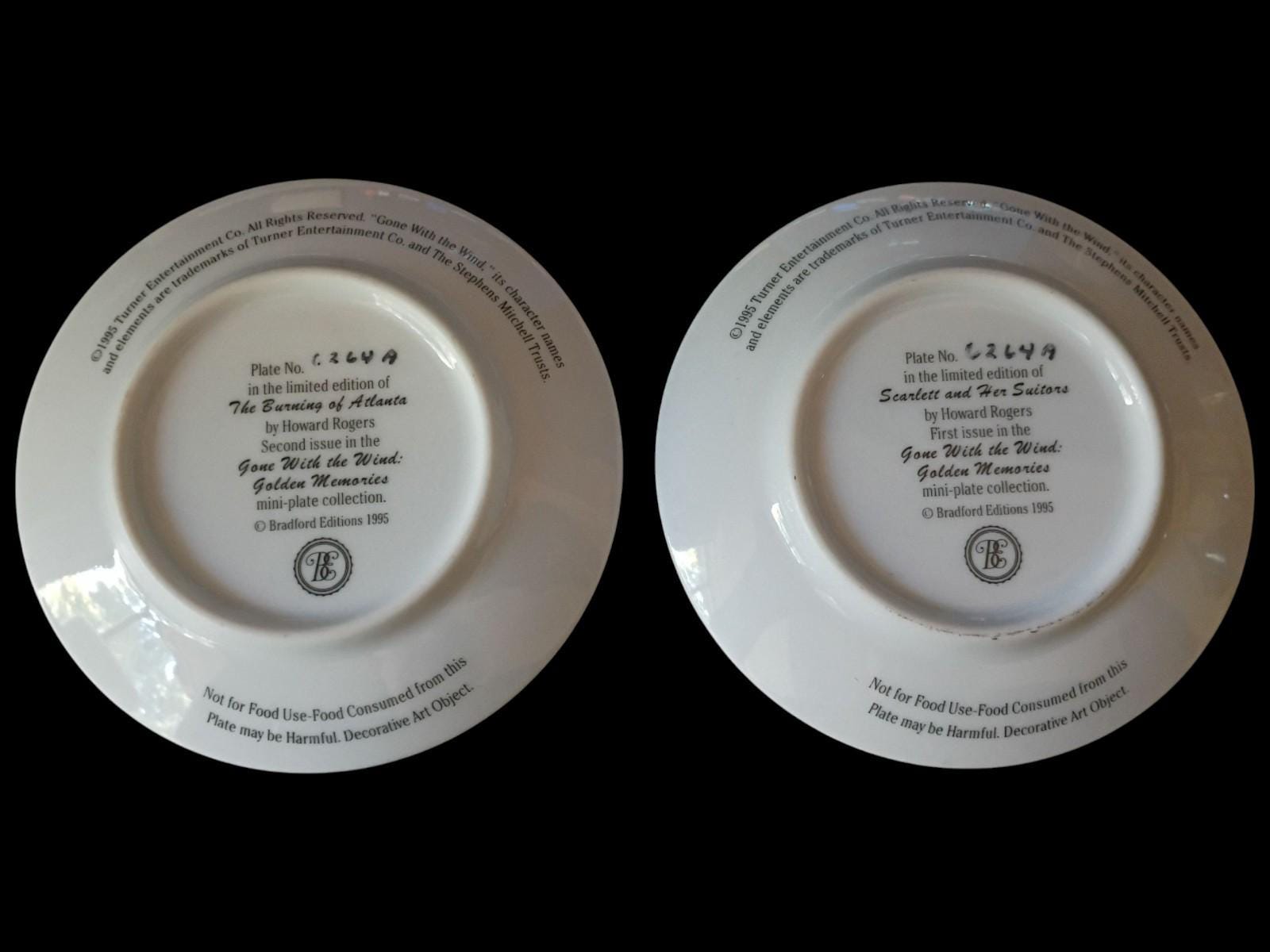 Gone with the wind collector mini plate set (scarlett & rhett) limited...