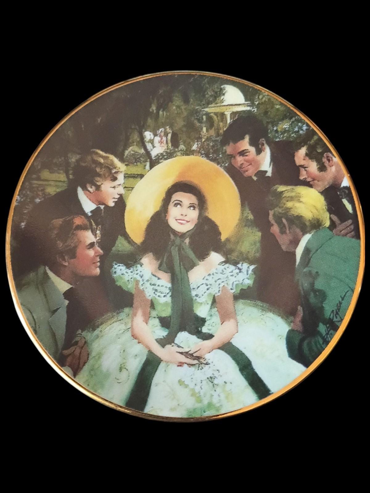 Gone with the wind collector mini plate set (scarlett & rhett) limited...