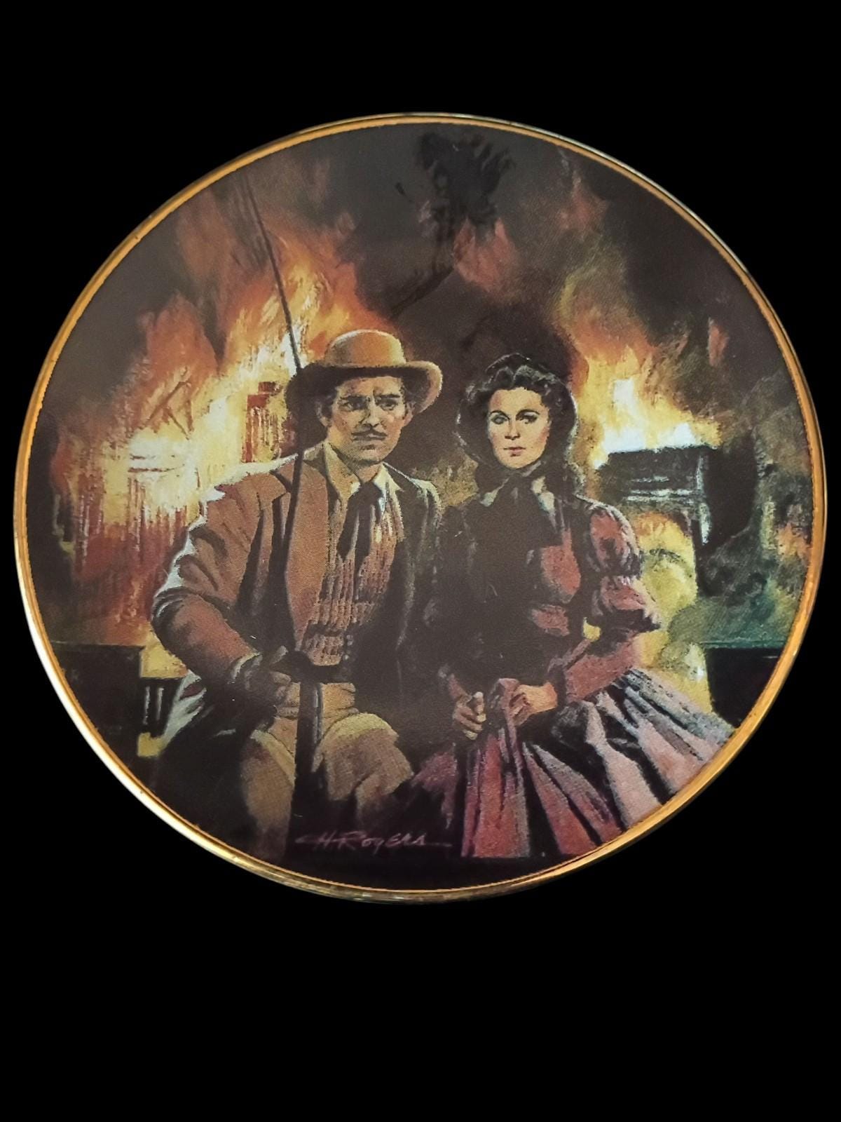 Gone with the wind collector mini plate set (scarlett & rhett) limited...