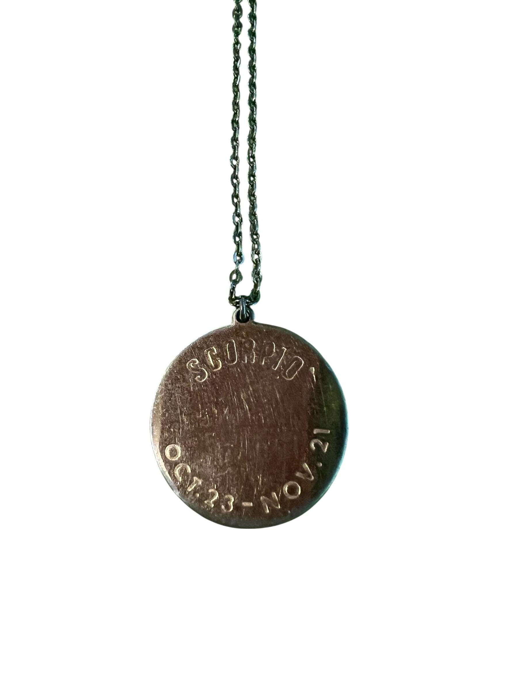 Scorpio zodiac necklace makes a perfect gift for astrology lovers and collectors of retro jewelry.
