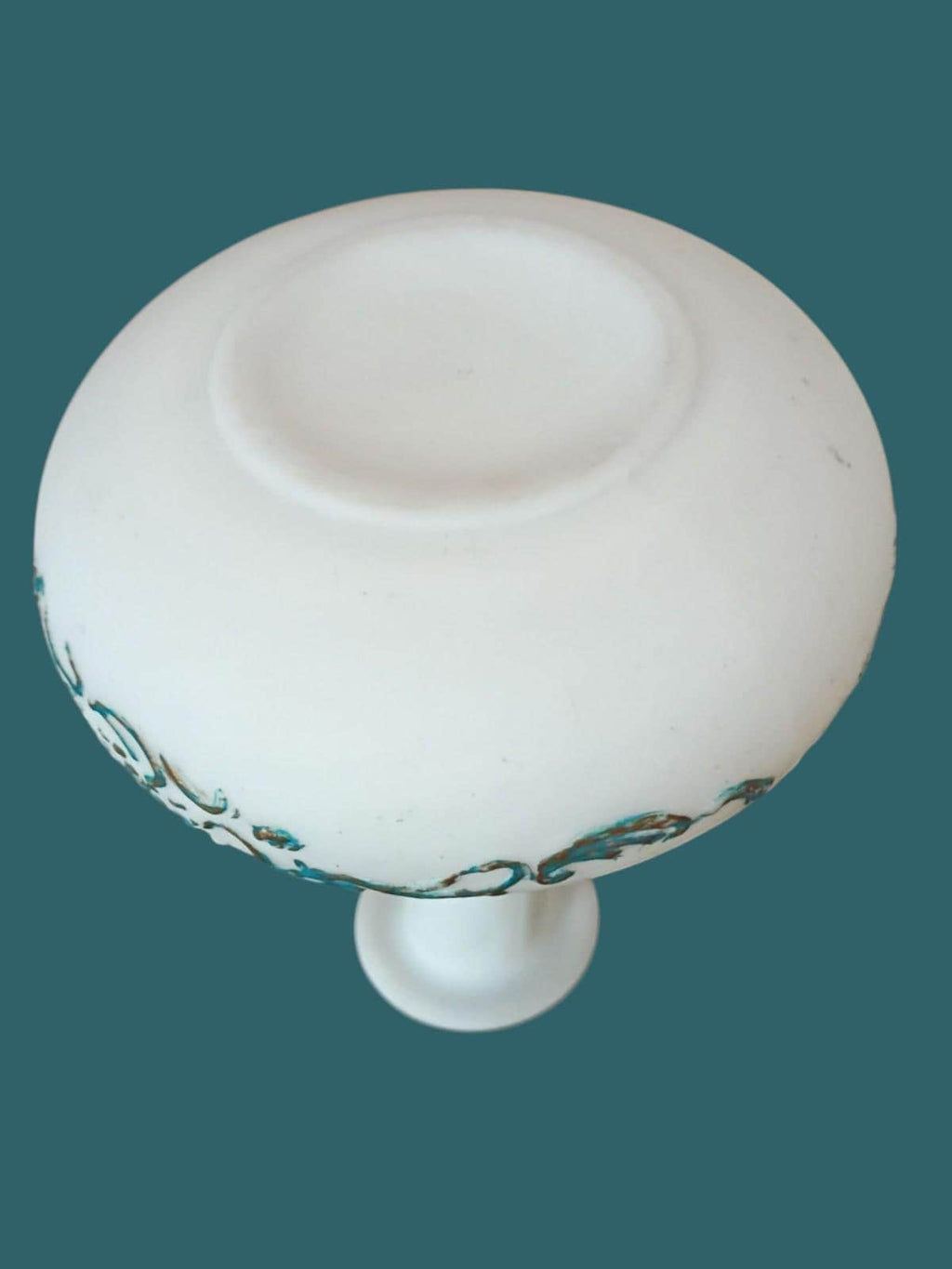 Antique victorian milk glass decanter bottle w/ stopper – hand painted enamel...