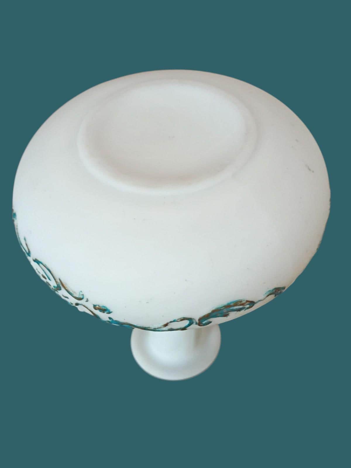 Antique victorian milk glass decanter bottle w/ stopper – hand painted enamel...