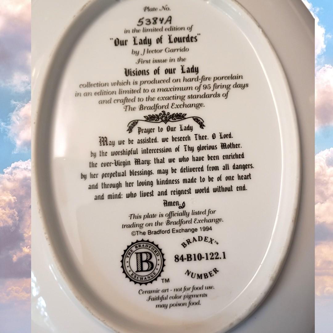 Set of 2 bradford exchange collector plates our lady of lourdes & medjugorje...