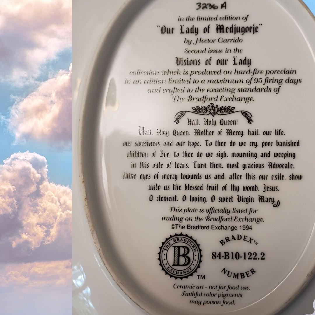 Set of 2 bradford exchange collector plates our lady of lourdes & medjugorje...