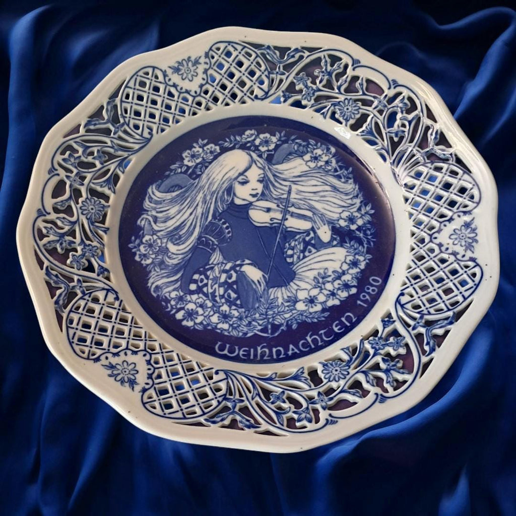 1980 schumann imperial christmas plate halleluja bavaria porcelain w/ box & coa