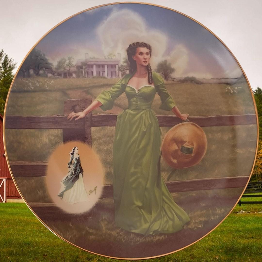 Gone with the wind collector plate the green muslin dress bradford exchange 1995