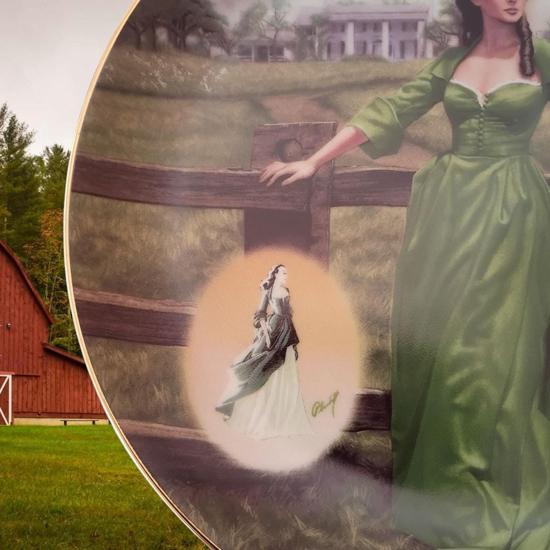 Gone with the wind collector plate the green muslin dress bradford exchange 1995