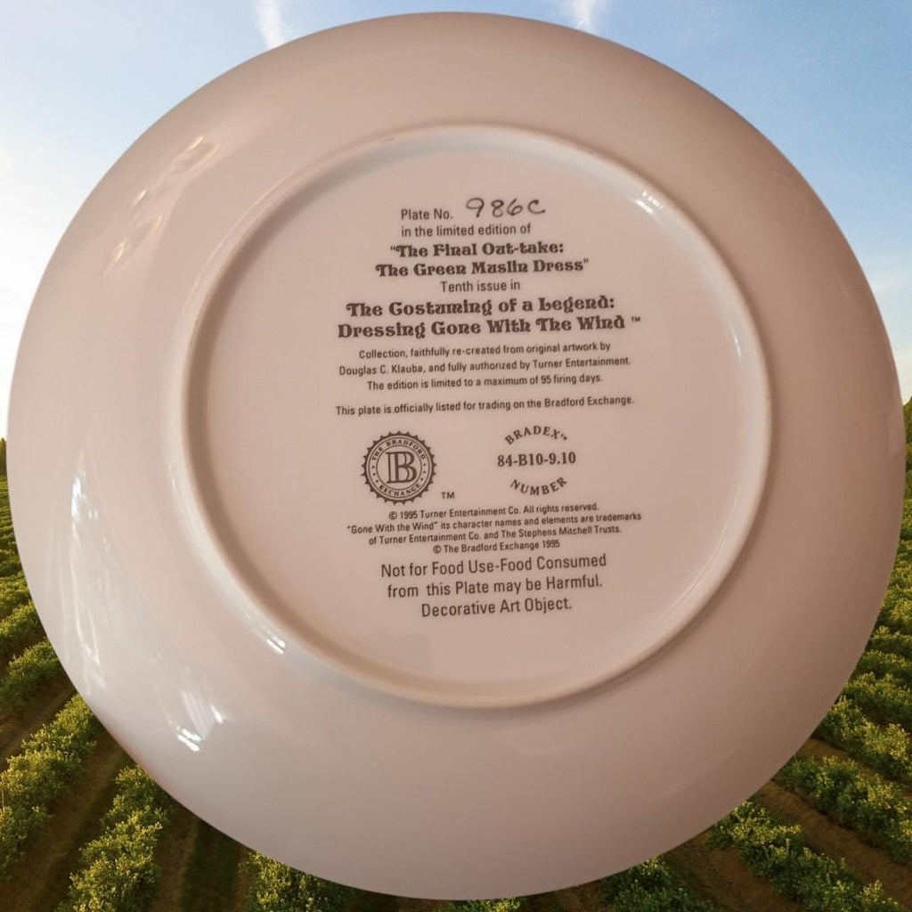 Gone with the wind collector plate the green muslin dress bradford exchange 1995
