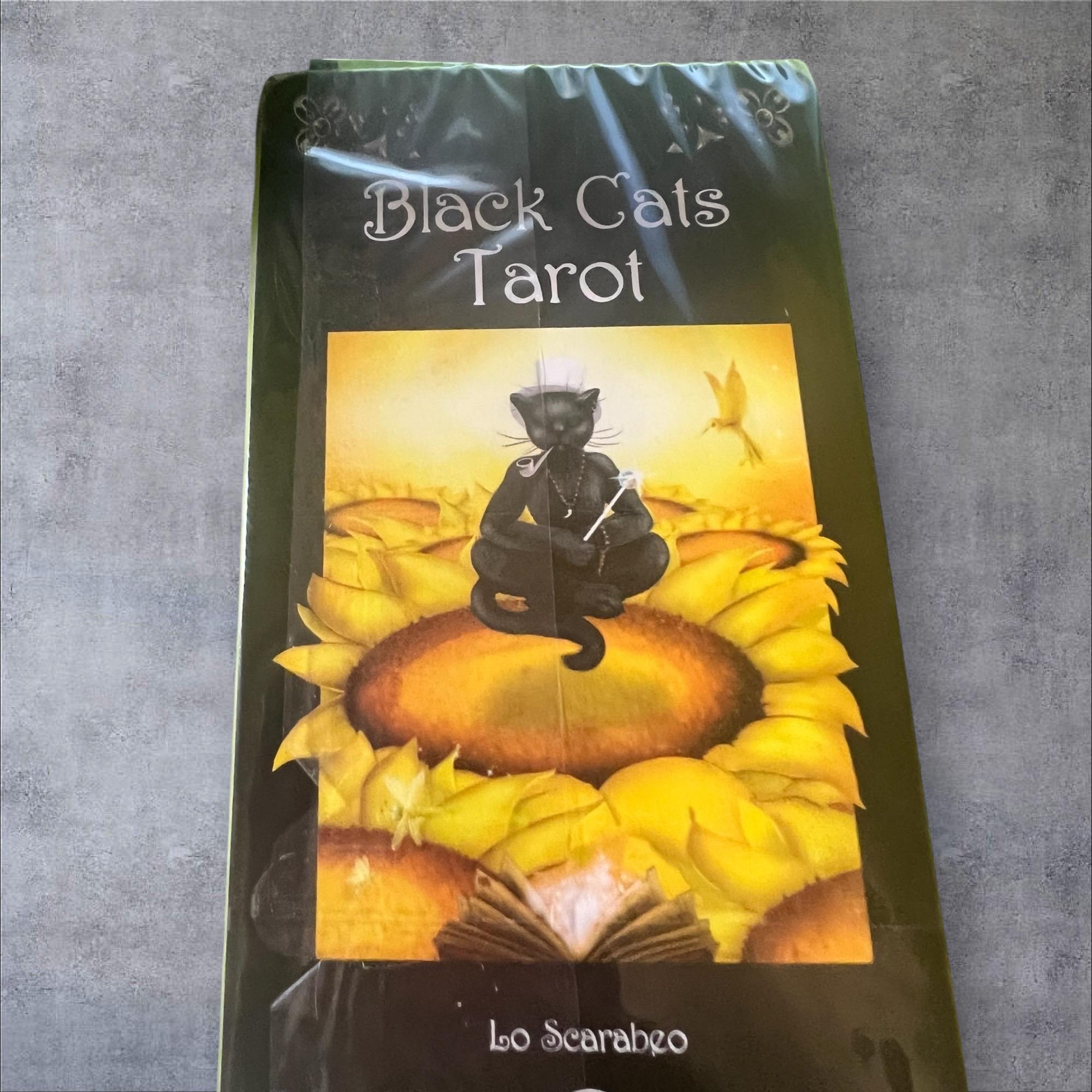 Black cats tarot deck – 78 cards + guidebook – lo scarabeo – mystical cat divination made in italy