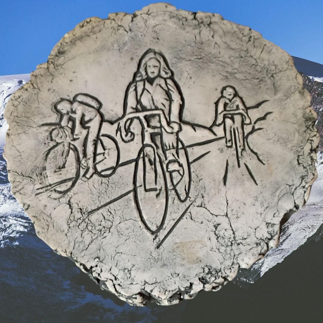 1981 mt. st. helens ash plaque – cyclists relief art signed – rare...