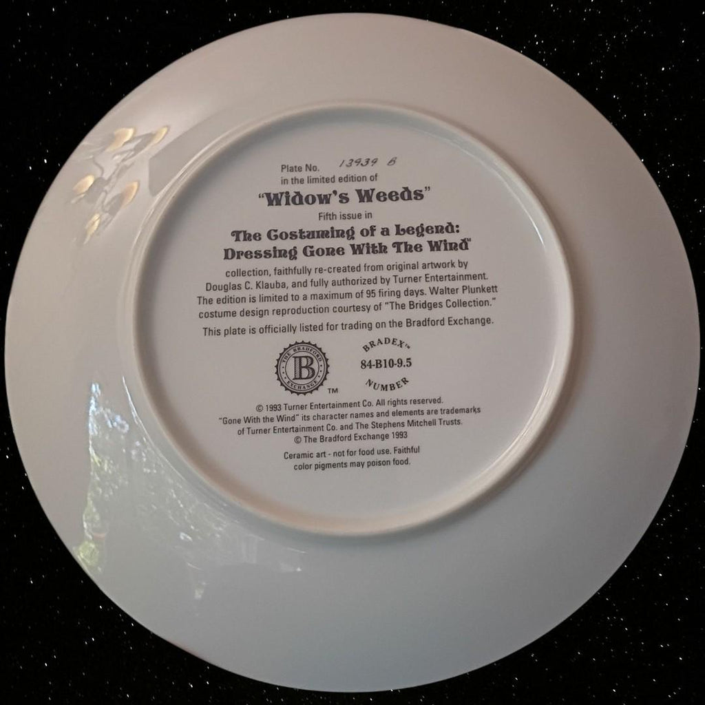 Gone with the wind collector plate widow’s weeds bradford exchange...