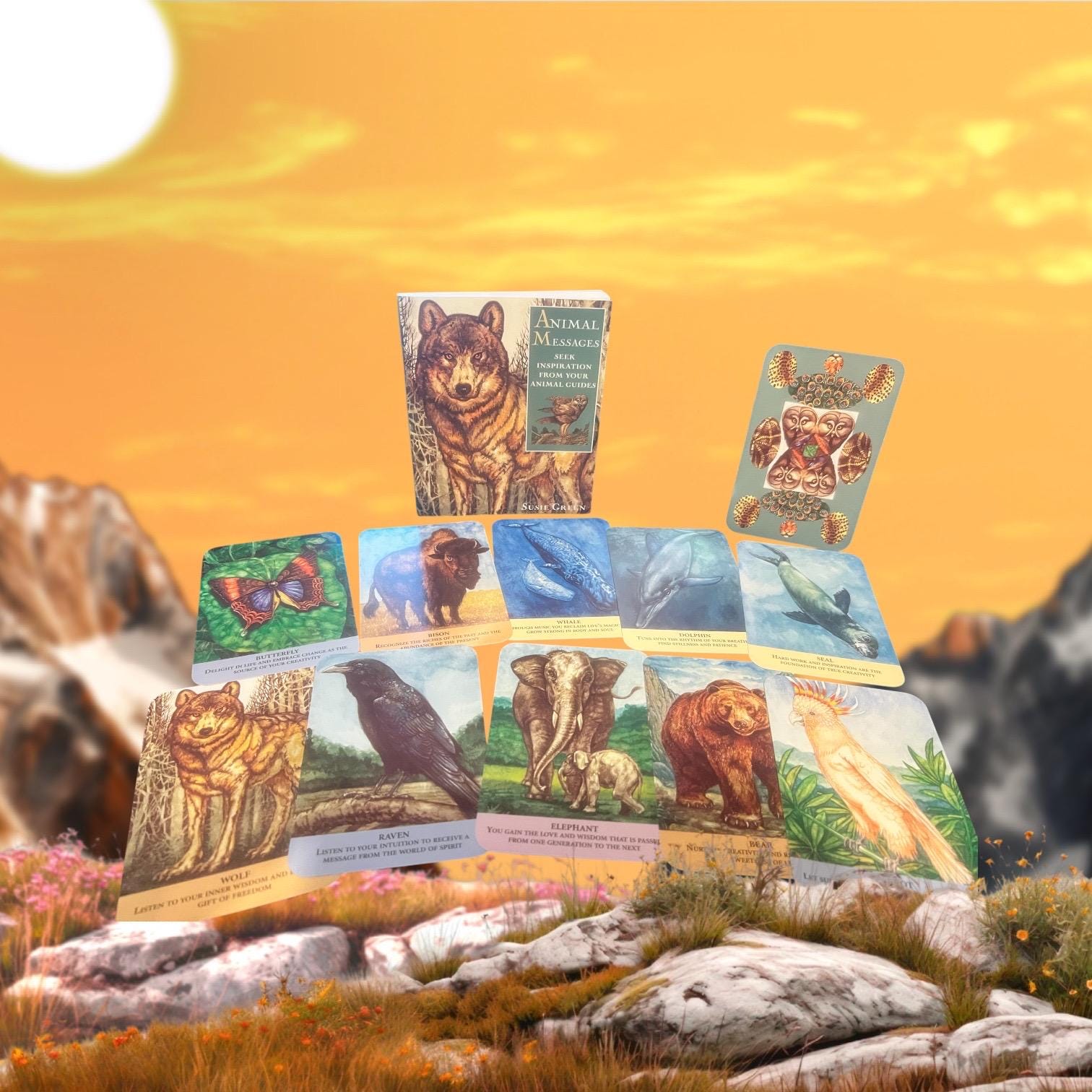 Animal Messages Oracle Cards & Guidebook by Susie Green – 52 Card Deck CICO Books OOP
