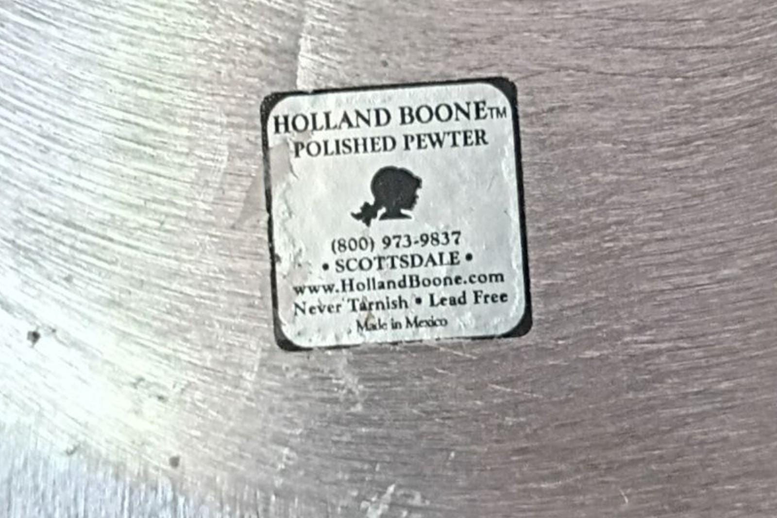 Holland boone pewter pumpkin dish bowl 7"x6.5" polished metal tray halloween...
